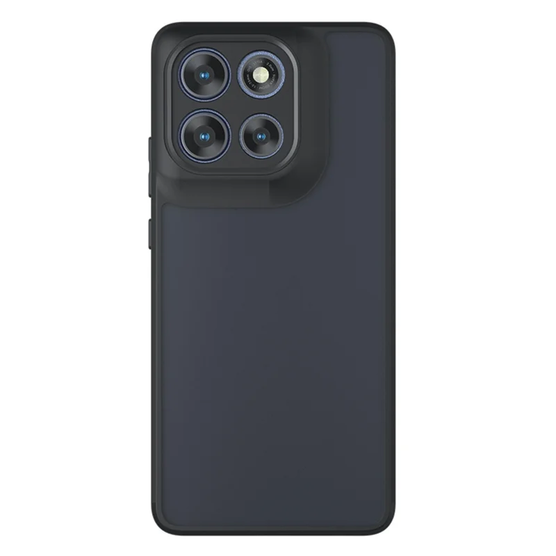 Für Motorola Moto G86 5G / G86 Power 5G Hülle Skin-Touch TPU + PC Matt Handyhülle, Transparent Schwarz