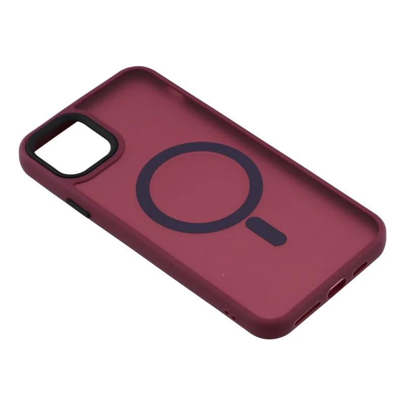 For iPhone 11 Pro Case Compatible with MagSafe Skin-Touch PC + TPU Phone Cover - Wine Red