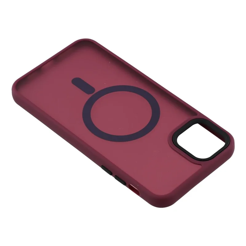 For iPhone 11 Pro Case Compatible with MagSafe Skin-Touch PC + TPU Phone Cover - Wine Red