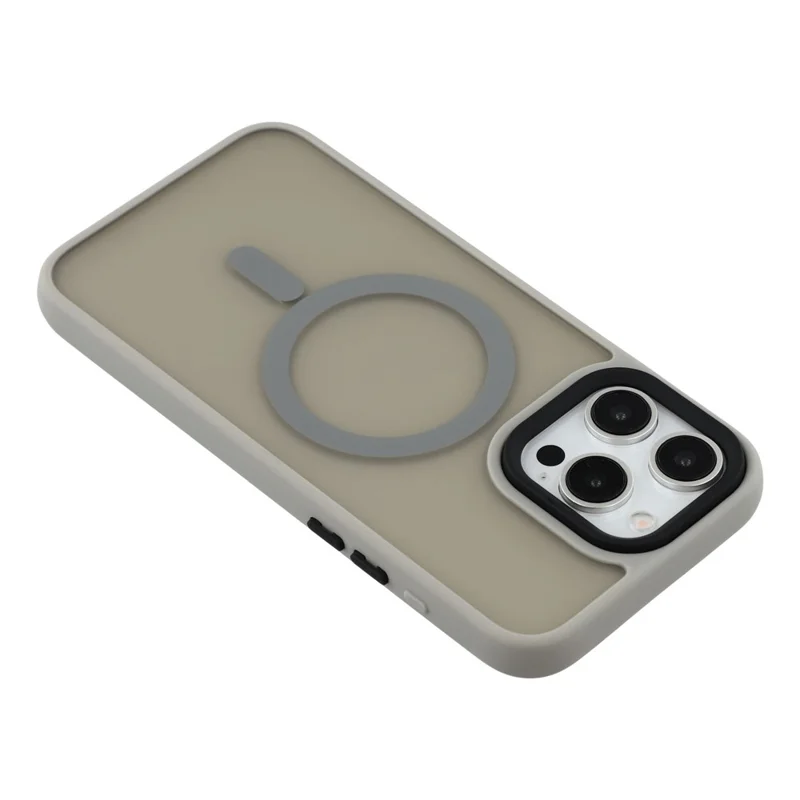 Per iPhone 13 Pro Custodia Compatibile con MagSafe Pelle-Tocco PC + Copertura del telefono TPU - Grigio Titanio