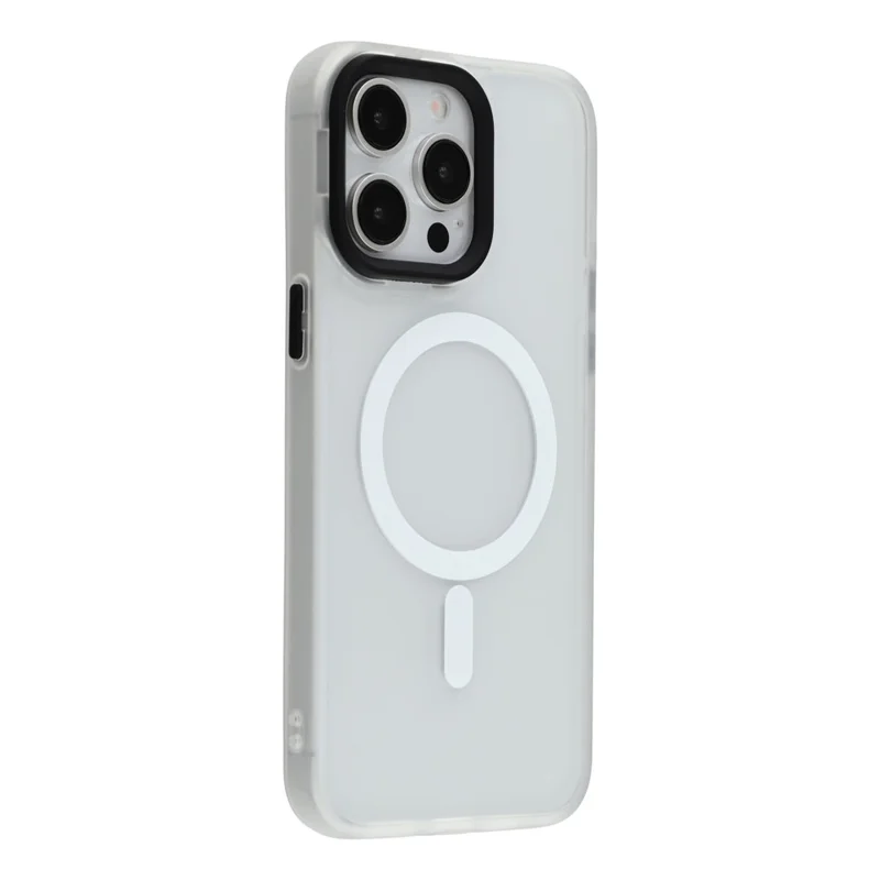 For iPhone 13 Pro Max Case Compatible with MagSafe Skin-Touch PC + TPU Phone Cover - Transparent White