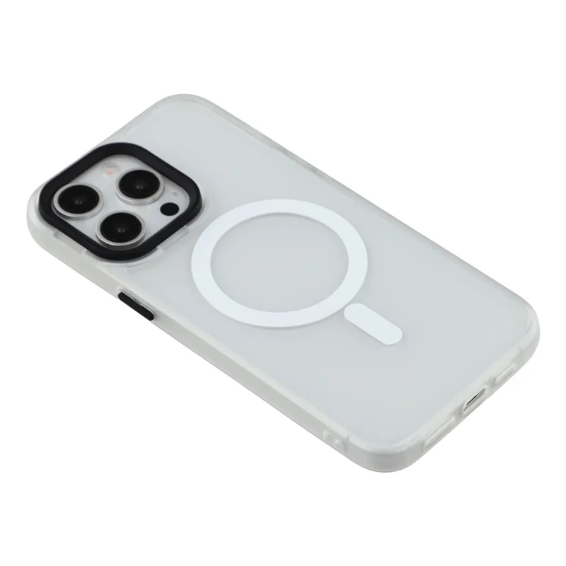 For iPhone 13 Pro Max Case Compatible with MagSafe Skin-Touch PC + TPU Phone Cover - Transparent White