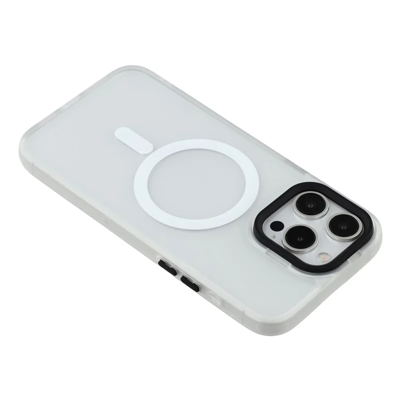 For iPhone 13 Pro Max Case Compatible with MagSafe Skin-Touch PC + TPU Phone Cover - Transparent White