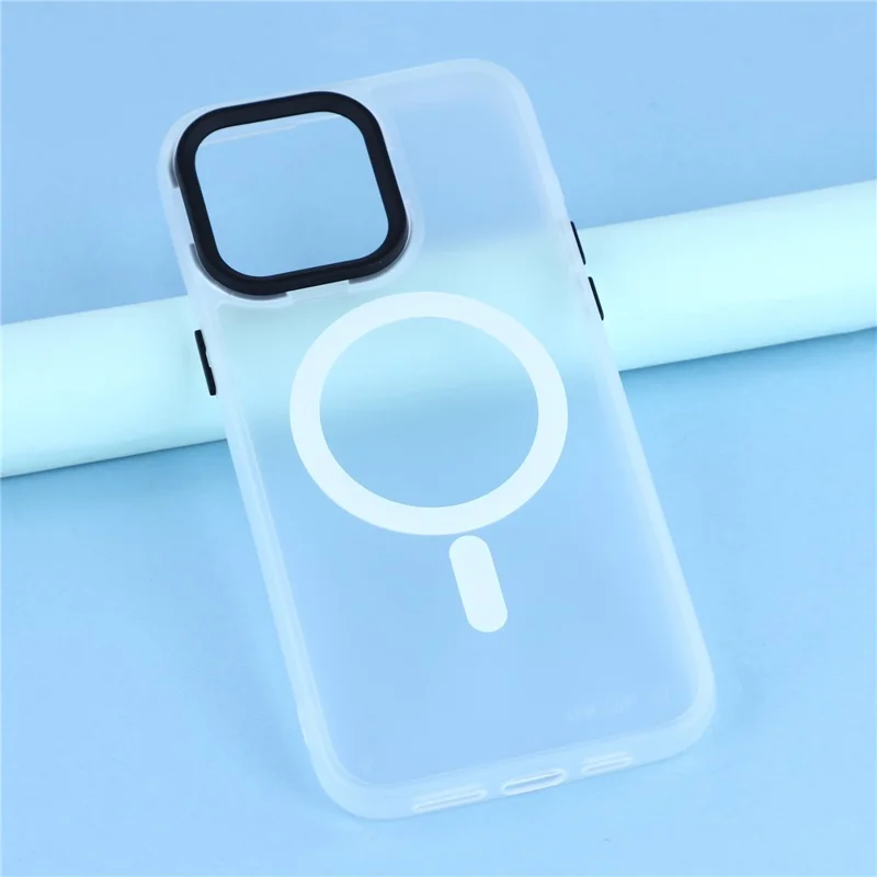 For iPhone 13 Pro Max Case Compatible with MagSafe Skin-Touch PC + TPU Phone Cover - Transparent White