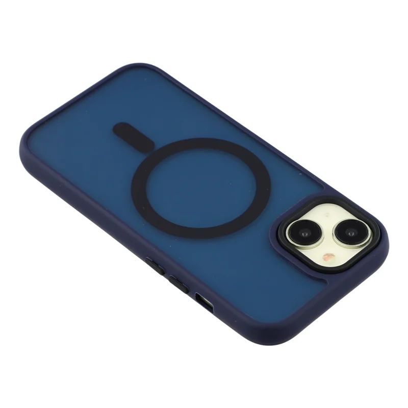 Étui pour iPhone 14 Plus Compatible avec MagSafe Coque de Téléphone PC + TPU au Toucher Doux - Bleu Marine