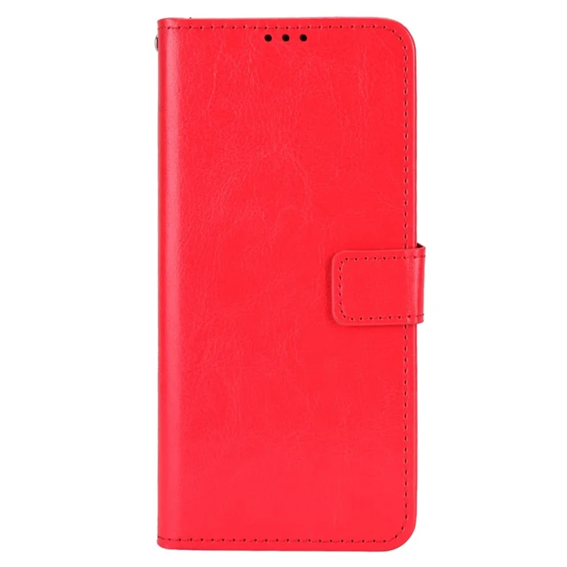 Para ZTE Blade A52 Lite 4G PU Leather Crazy Horse Texture Phone Cover Willet Stand TPU Interior Protective Con Correa - Rojo