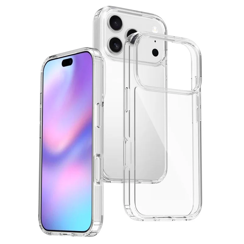 For iPhone 18 Pro / 17 Pro Case Anti-Scratch TPU + Acrylic Clear Back Phone Cover - Transparent