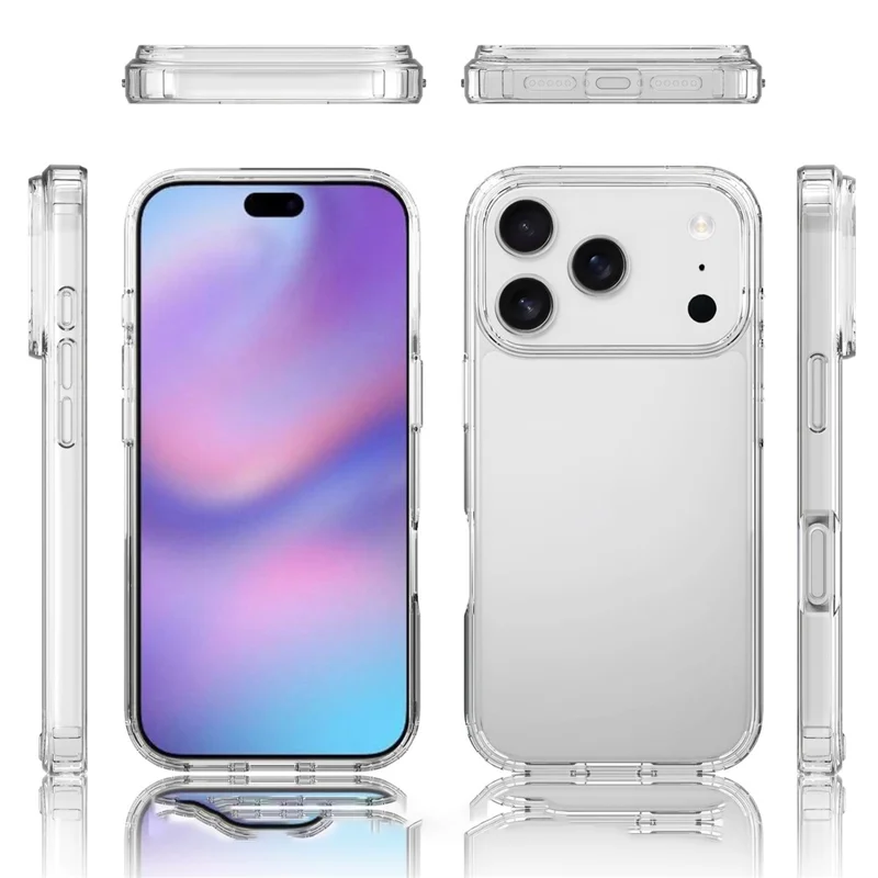For iPhone 18 Pro / 17 Pro Case Anti-Scratch TPU + Acrylic Clear Back Phone Cover - Transparent