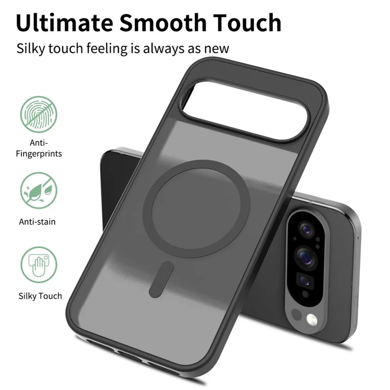Étui Google Pixel 10 Pro XL Compatible avec MagSafe Cadre TPU Dos Transparent Rigide Tactile - Noir