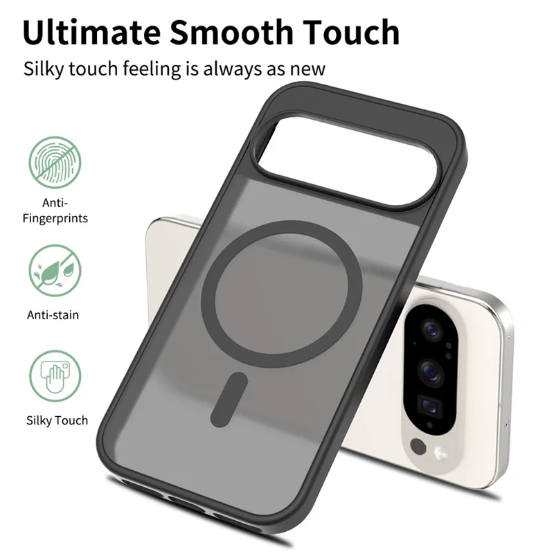 Étui pour Google Pixel 10 / 10 Pro Compatible avec MagSafe Cadre TPU Coque Arrière Acrylique Protection Tactile - Noir