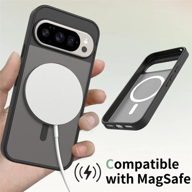Étui pour Google Pixel 10 / 10 Pro Compatible avec MagSafe Cadre TPU Coque Arrière Acrylique Protection Tactile - Noir