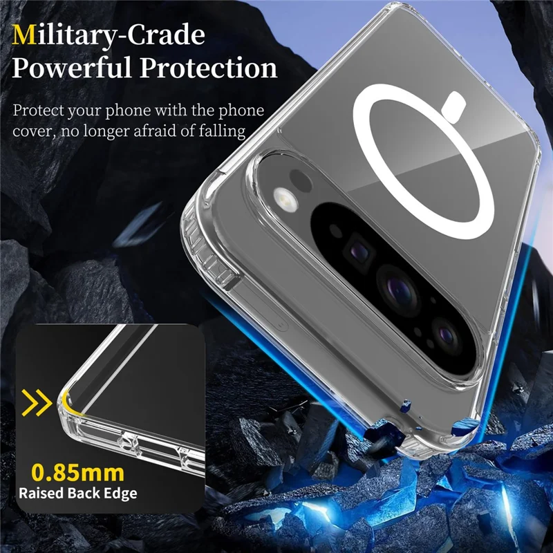 Cover per Google Pixel 10 Pro XL Custodia Magnetica 2,0mm Resistente ai Graffi TPU + PC Trasparente