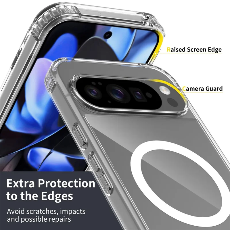 Cover per Google Pixel 10 Pro XL Custodia Magnetica 2,0mm Resistente ai Graffi TPU + PC Trasparente