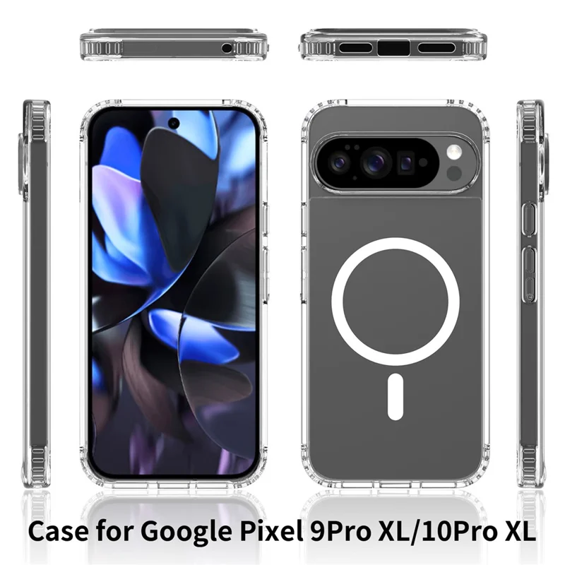 Cover per Google Pixel 10 Pro XL Custodia Magnetica 2,0mm Resistente ai Graffi TPU + PC Trasparente