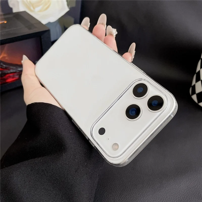 For iPhone 17 Pro Crystal Clear Case Shockproof Hard PC Phone Back Cover - Transparent Grey