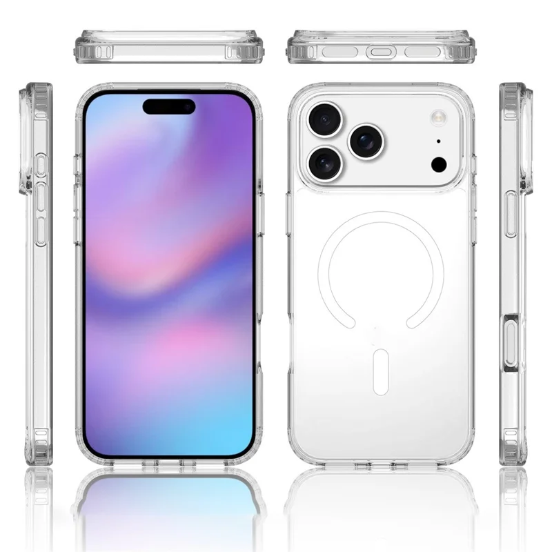 Für iPhone 17 Pro Max Magnetische Hülle 2.0mm Kratzfeste TPU + PC Klare Handyhülle