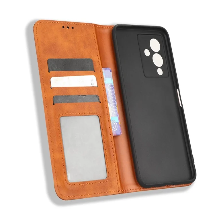 Für Infinix Note 12 5G X671 / Hinweis 12 Pro 5G X671b Retro Textur Brieftasche Hülle PU Leder Eingeprägter Musterstand Magnetic Absorption Phone Decke - Braun
