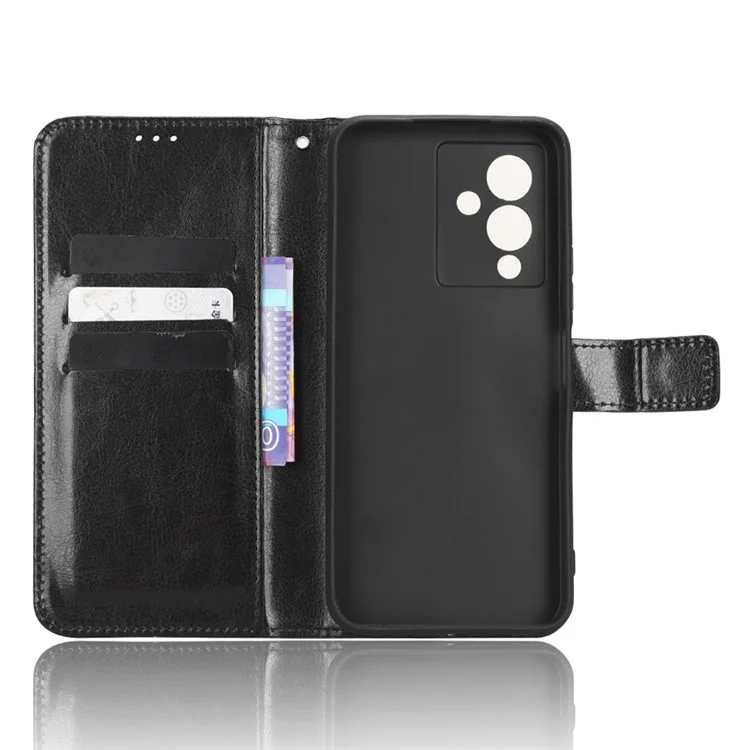 Для Infinix Note 12 5G X671 / Примечание 12 Pro 5G X671b Flip Wallet Case Crase Crazy Horse Texture PU - Черный