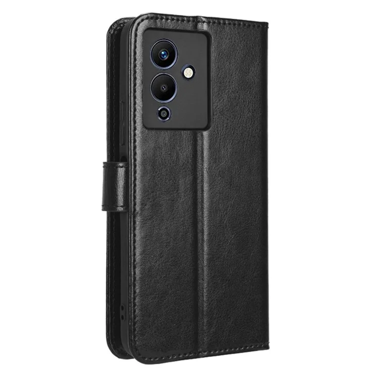 Для Infinix Note 12 5G X671 / Примечание 12 Pro 5G X671b Flip Wallet Case Crase Crazy Horse Texture PU - Черный