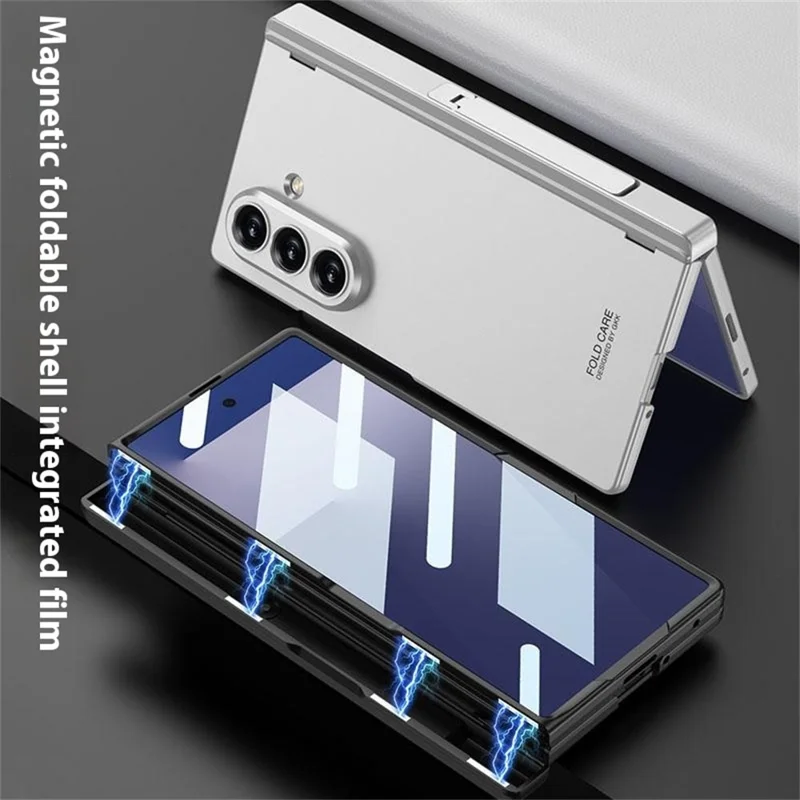 GKK For Samsung Galaxy Z Fold7 5G Case with Kickstand PC + Tempered Glass Phone Cover - Black