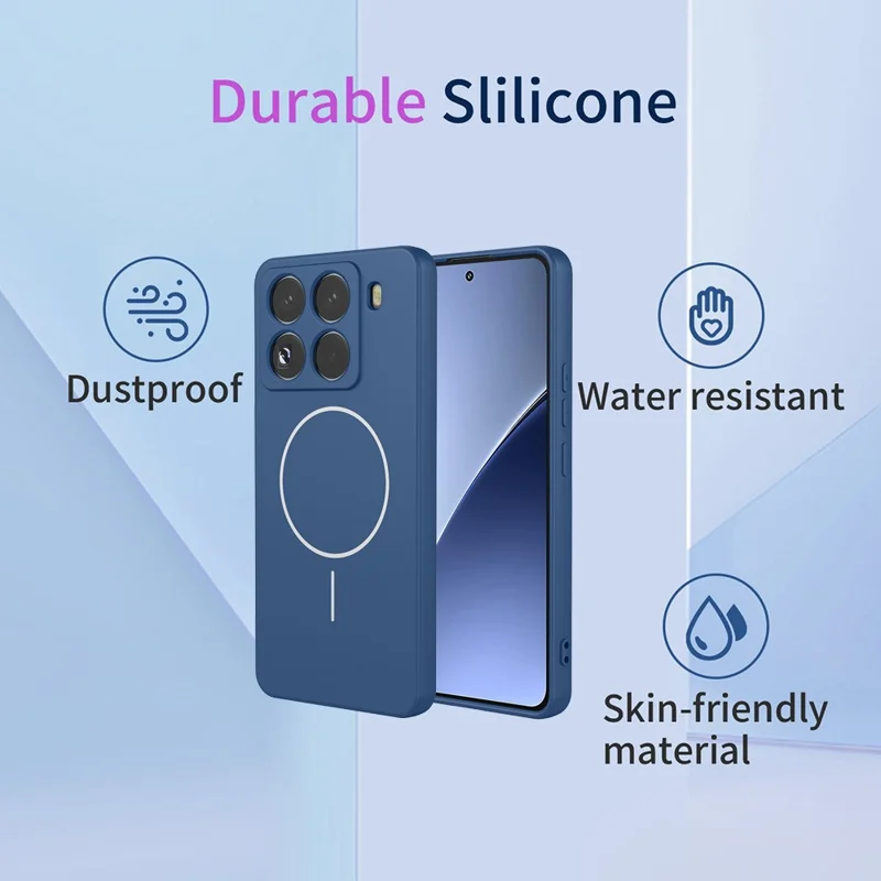 Оптовая покупка чехла для Xiaomi 15 Pro, совместимого с MagSafe, мягкий TPU чехол для смартфона - Синий