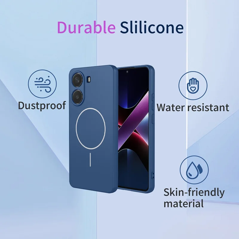 Bulk Purchasing For Xiaomi Poco X7 Pro 5G  /  Redmi Turbo 4 5G Magnetic Case Soft TPU Phone Back Cover - Blue