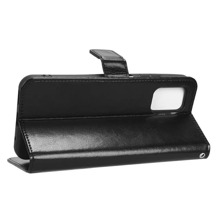 Für Nokia G100 Crazy Horse Texture Wallet Phone Case PU Leder Stand Feature Magnetisches Klapphülle mit Riemen - Schwarz
