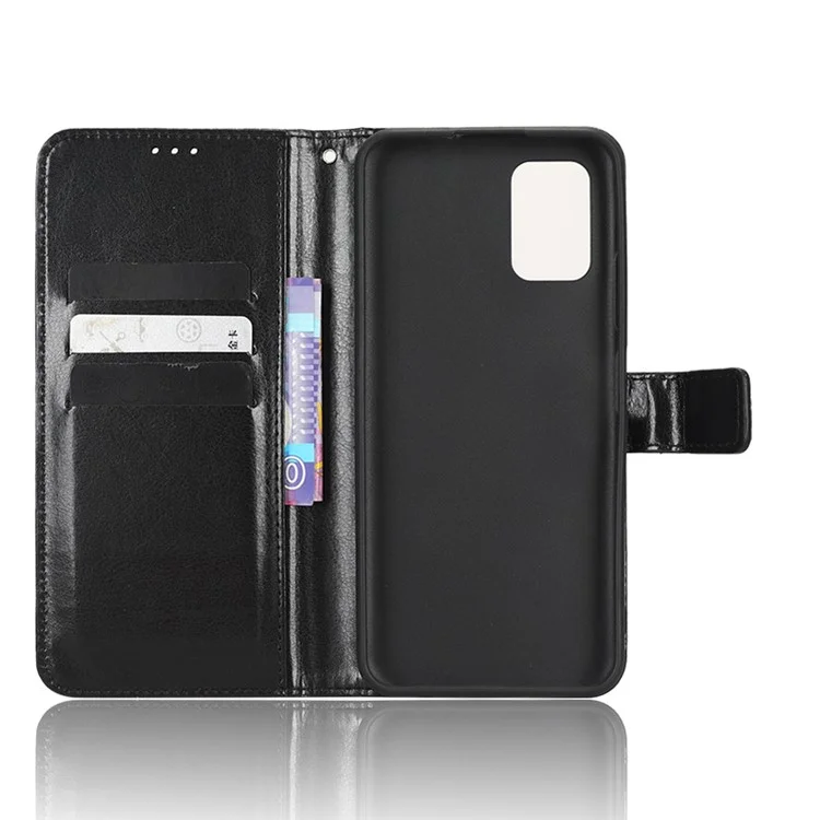 Für Nokia G100 Crazy Horse Texture Wallet Phone Case PU Leder Stand Feature Magnetisches Klapphülle mit Riemen - Schwarz
