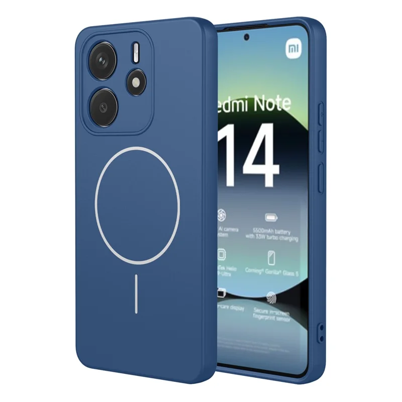 Acquisto all'ingrosso per Xiaomi Redmi Note 14 4G (164,84 mm) Cover Compatibile con MagSafe in Morbido TPU per Retro Telefono - Blu
