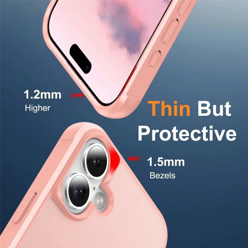 Für iPhone 17 Hülle Kompatibel mit MagSafe Ringhalter Ständer TPU + PC Handyhülle - Rosa