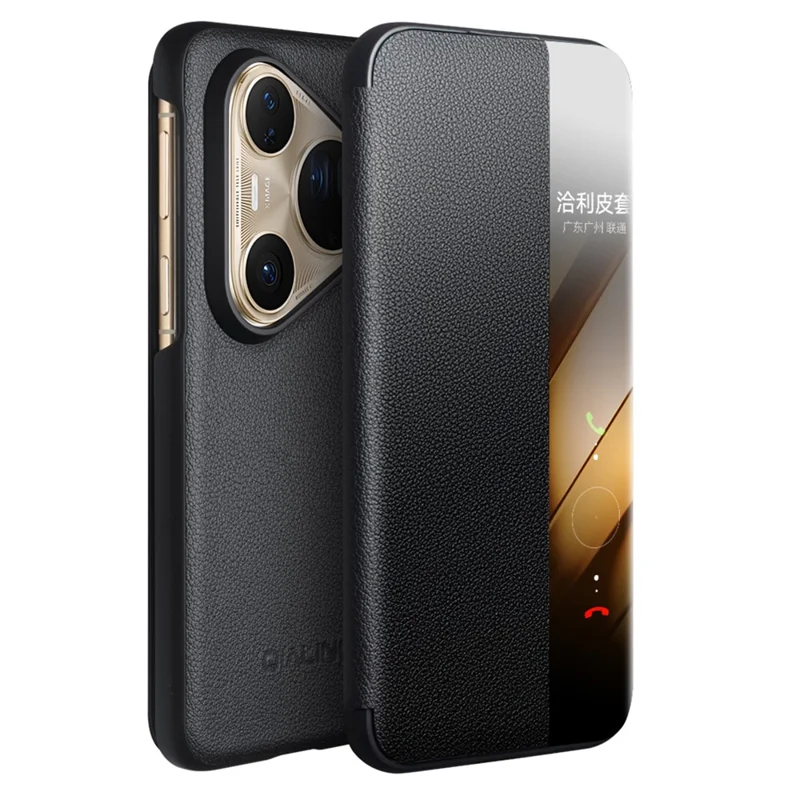 QIALINO для Huawei Pura 80 Ультра Чехол Окно просмотра Флип Натуральная кожа коровы Тонкий чехол для телефона