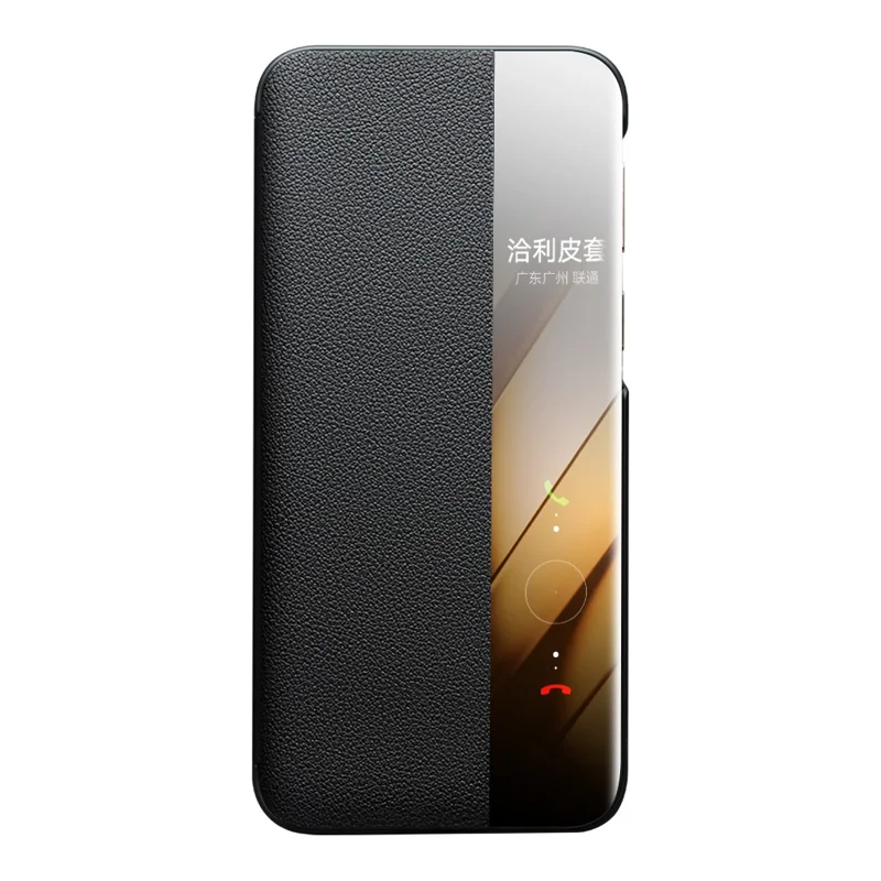 QIALINO Para Huawei Pura 80 Pro / 80 Pro+ Funda con Ventana de Visualización Abatible de Cuero Auténtico de Vaca, Funda Delgada para Teléfono