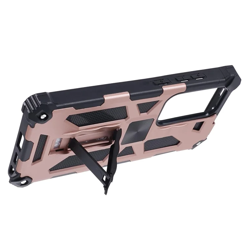 For Samsung Galaxy S25 Ultra Phone Case Kickstand Drop Protection PC + TPU Back Cover - Rose Gold