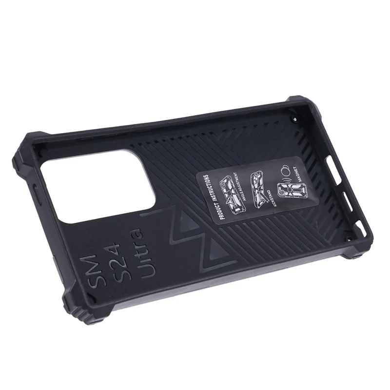 For Samsung Galaxy S25 Ultra Case Kickstand PC + TPU Camouflage Military Grade Phone Cover - Navy Blue