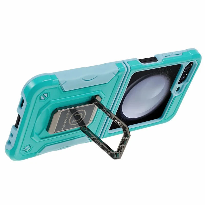 Cover per Samsung Galaxy Z Flip6 5G con Supporto Nascosto PC + TPU Antiurto - Verde Menta