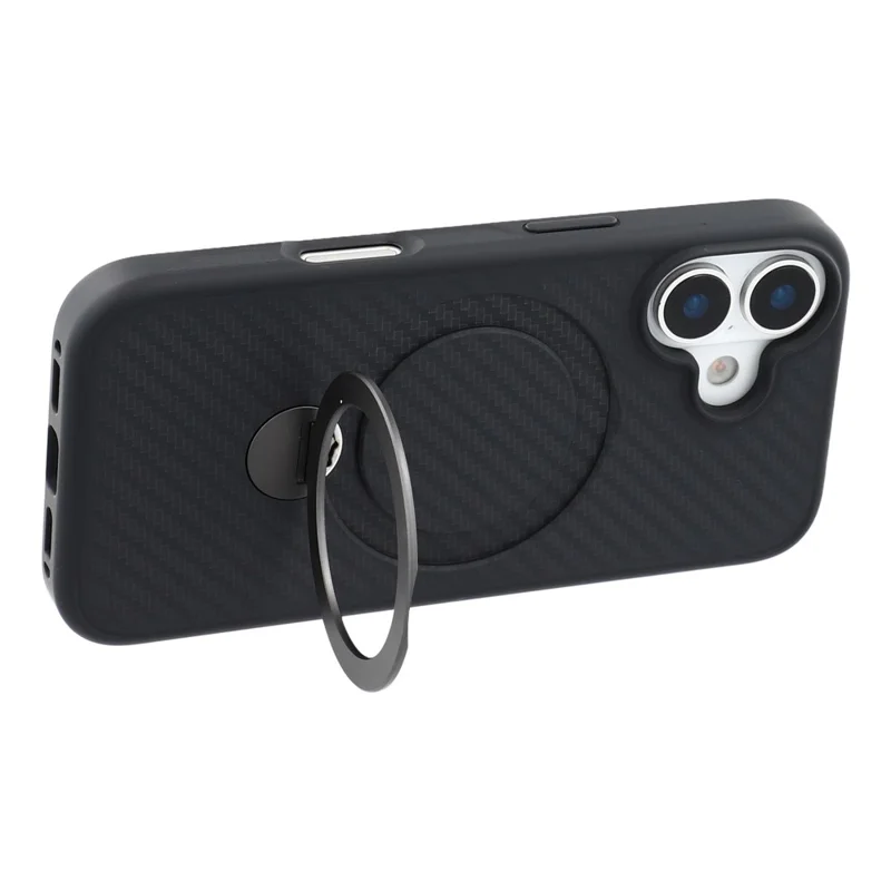 For iPhone 17 Case Compatible with MagSafe Kickstand TPU + PC Phone Cover Carbon Fiber Texture