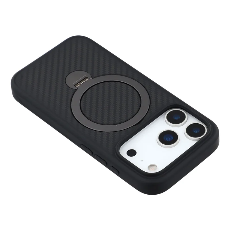 For iPhone 17 Pro Max Case Compatible with MagSafe Kickstand TPU + PC Phone Cover Carbon Fiber Texture
