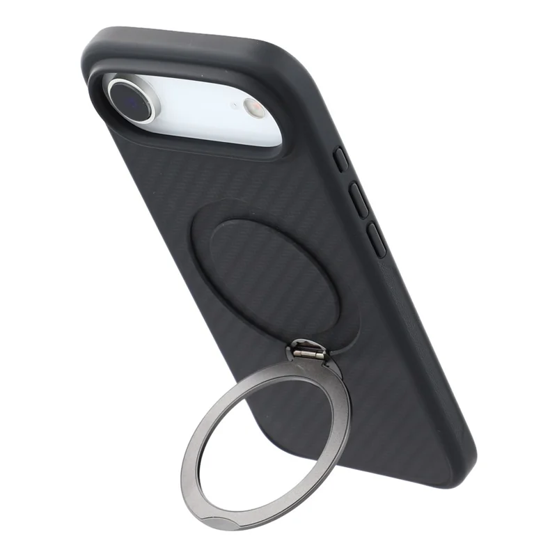 Чехол для iPhone 17 Air с поддержкой MagSafe, с подставкой, из ТПУ + ПК, с текстурой под углеродное волокно