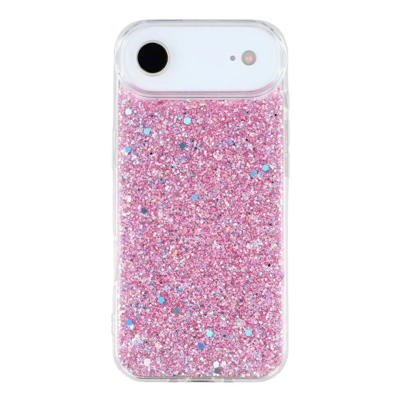 For iPhone Air Case Shockproof Soft TPU Phone Cover Glittery Design - Pink