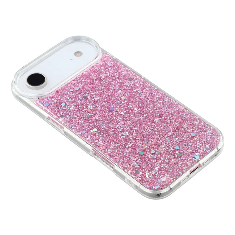 For iPhone Air Case Shockproof Soft TPU Phone Cover Glittery Design - Pink