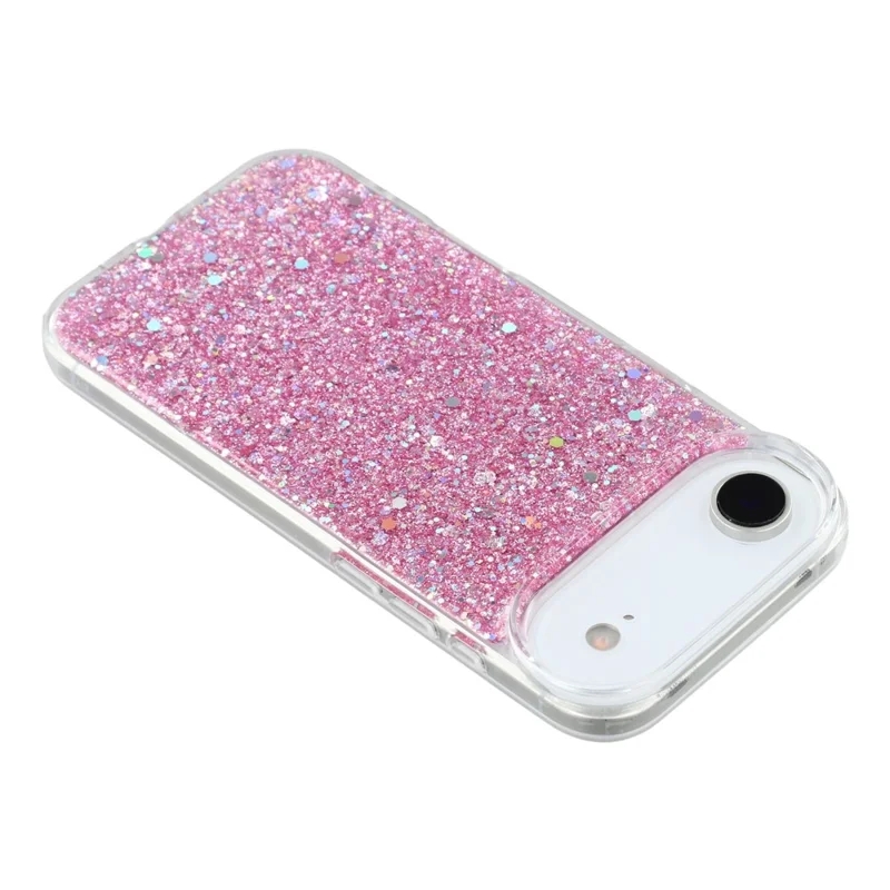 For iPhone Air Case Shockproof Soft TPU Phone Cover Glittery Design - Pink