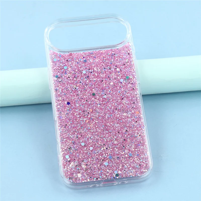 For iPhone Air Case Shockproof Soft TPU Phone Cover Glittery Design - Pink