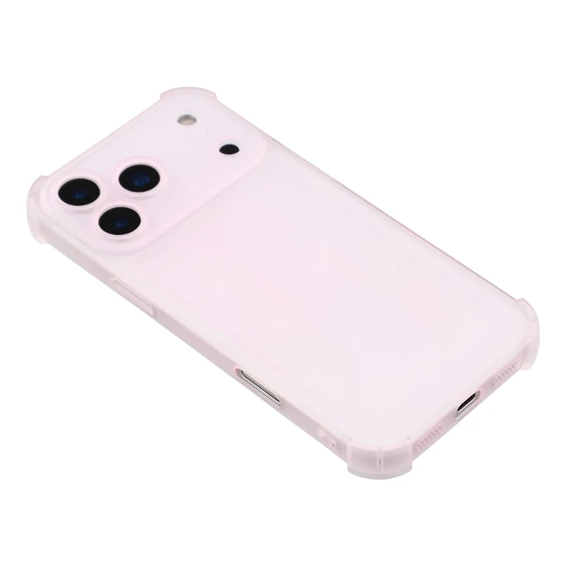 For iPhone 17 Pro Max Case Skin Touch Matte TPU Phone Back Cover Precise Cutouts - Transparent Pink