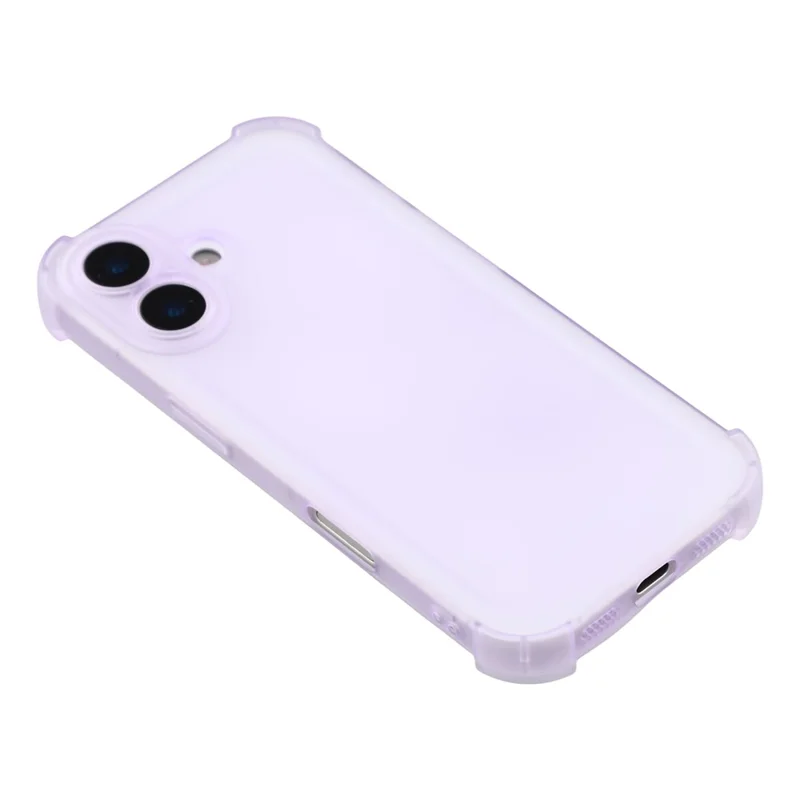 For iPhone 17 Case Skin Touch Matte TPU Phone Back Cover Precise Cutouts - Transparent Purple
