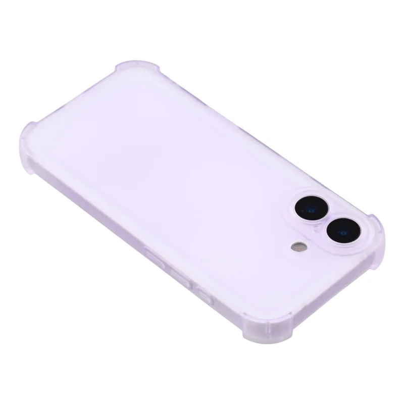 For iPhone 17 Case Skin Touch Matte TPU Phone Back Cover Precise Cutouts - Transparent Purple