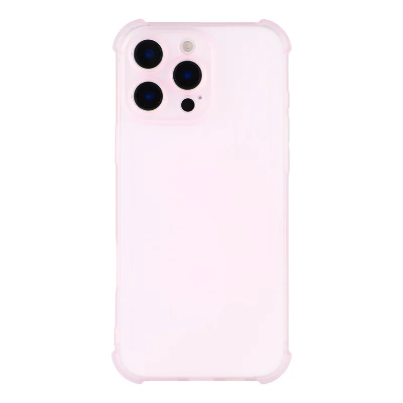 For iPhone 16 Pro Case Skin Touch Matte TPU Phone Back Cover Precise Cutouts - Transparent Pink