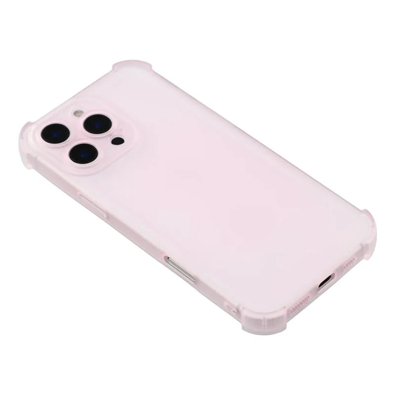 For iPhone 16 Pro Case Skin Touch Matte TPU Phone Back Cover Precise Cutouts - Transparent Pink