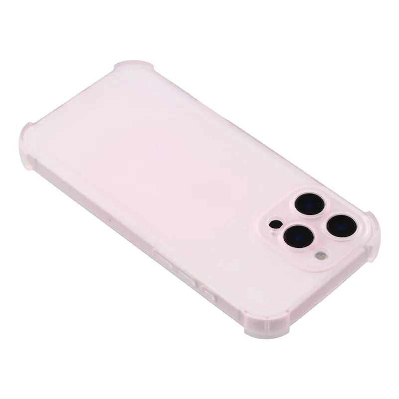 For iPhone 16 Pro Case Skin Touch Matte TPU Phone Back Cover Precise Cutouts - Transparent Pink