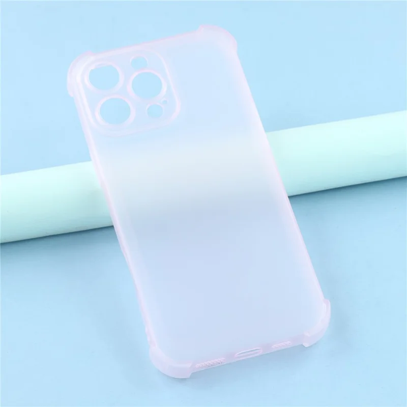 For iPhone 16 Pro Case Skin Touch Matte TPU Phone Back Cover Precise Cutouts - Transparent Pink