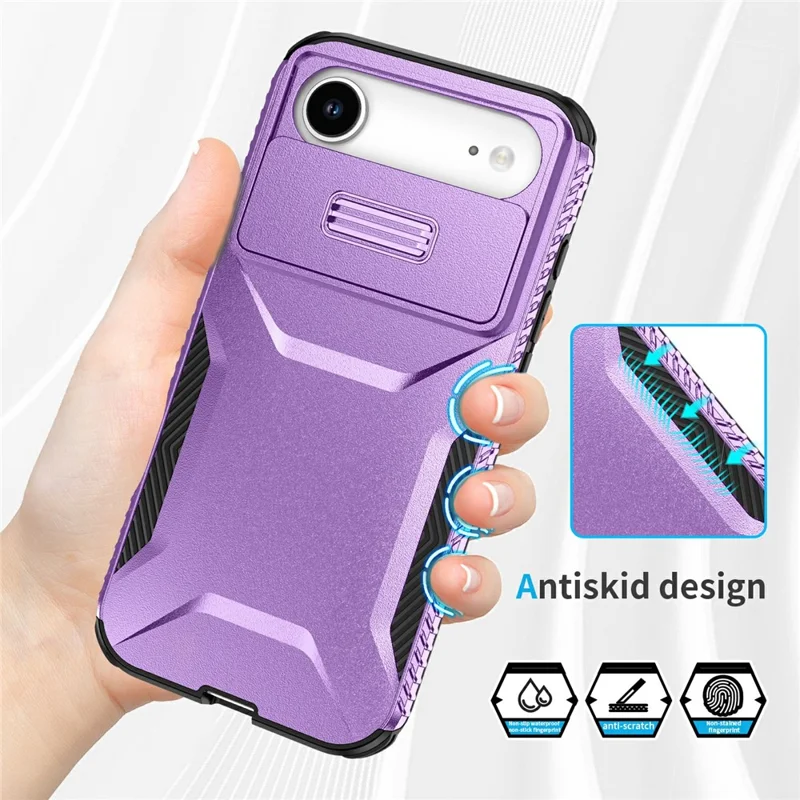 For iPhone Air Case Camshield TPU + PC Phone Cover Non-Slip Side Edge - Purple
